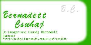 bernadett csuhaj business card